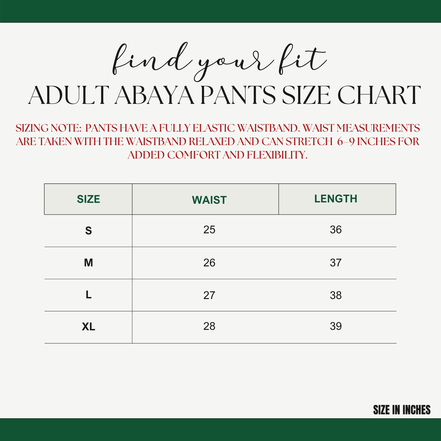 Girls Abaya Pants (Gr. 5-9) - Mandatory