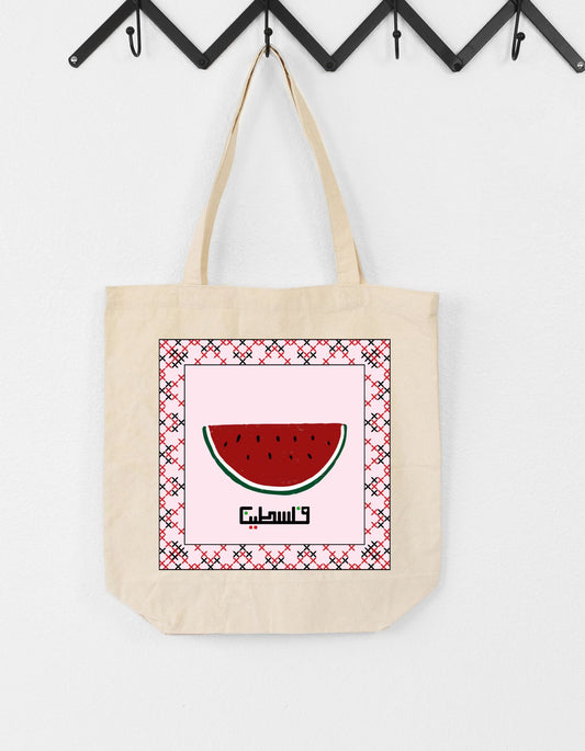 Watermelon Palestine (arabic) Tote Bag