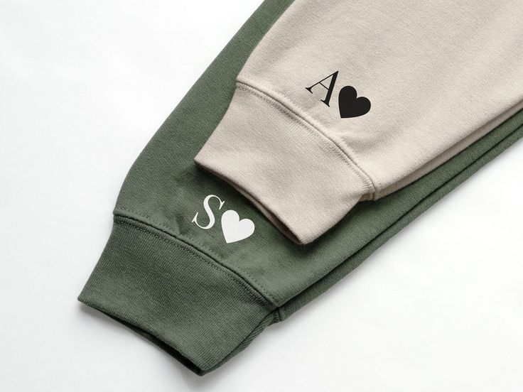 Roman Numerals & Initials on Sleeve - Couples Crewneck Sweatshirt