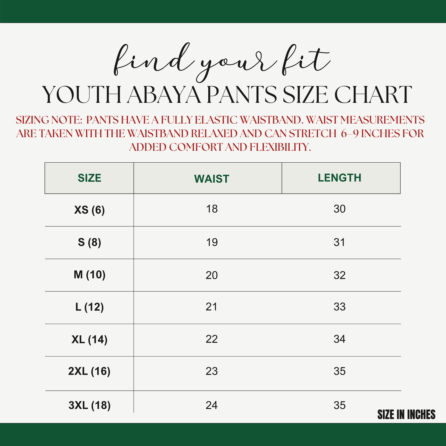 Girls Abaya Pants (Gr. 5-9) - Mandatory
