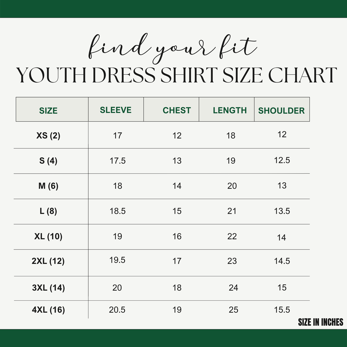 Middle School Boys (Gr. 4-9) Dress Shirt